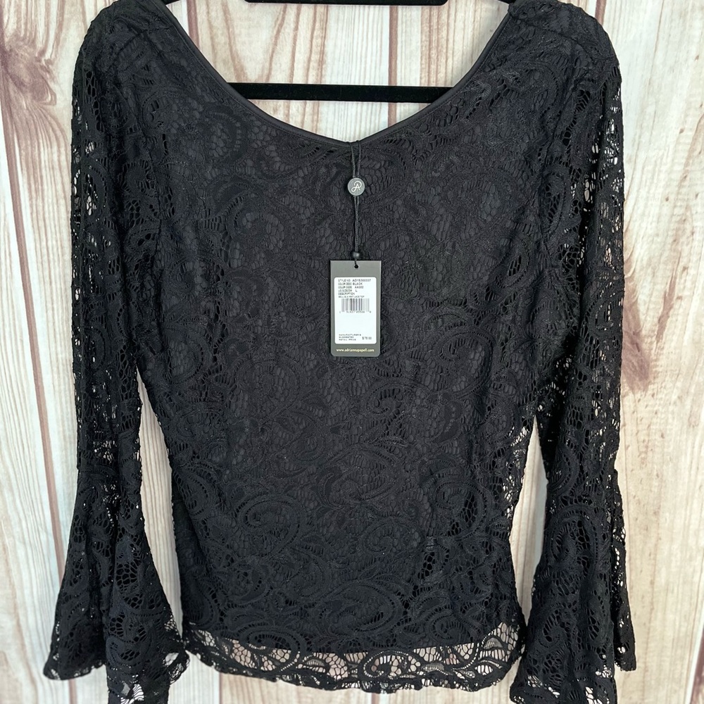 Adrianna Papell Knit Lace Top. NWT